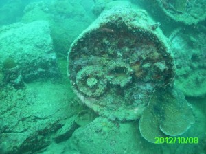 49 Depth Charge on Helmet Wreck Palau